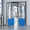 Маятниковая распашная двустворчатая эластичная дверь из ПВХ 200*180